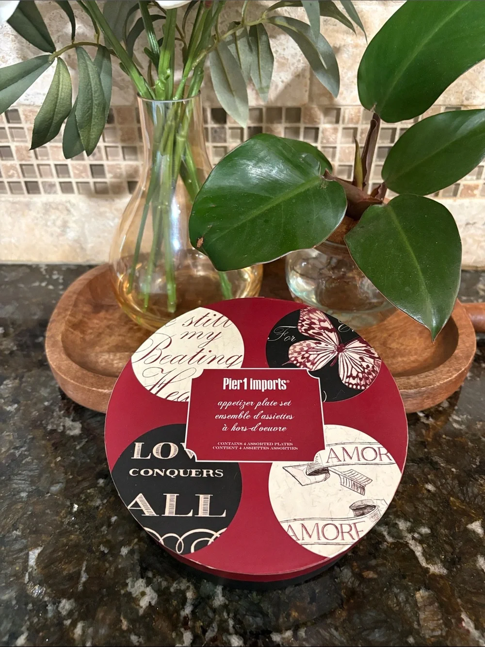 NWT Pier 1 Love Sentiment Red, Black & White 6